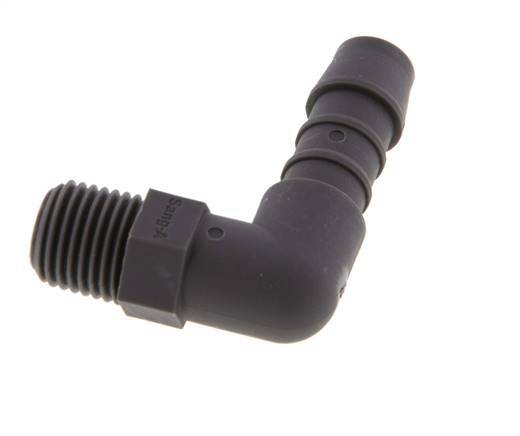 Codo de manguera de 10 mm y R1/4'' PA 6 con rosca macho [10 piezas]