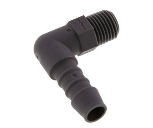 Codo de manguera de 10 mm y R1/4'' PA 6 con rosca macho [10 piezas]
