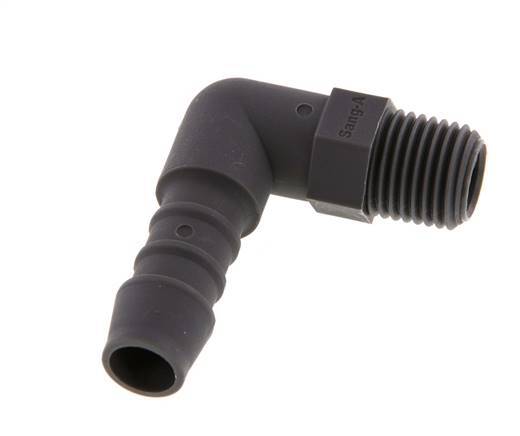 Codo de manguera de 10 mm y R1/4'' PA 6 con rosca macho [10 piezas]