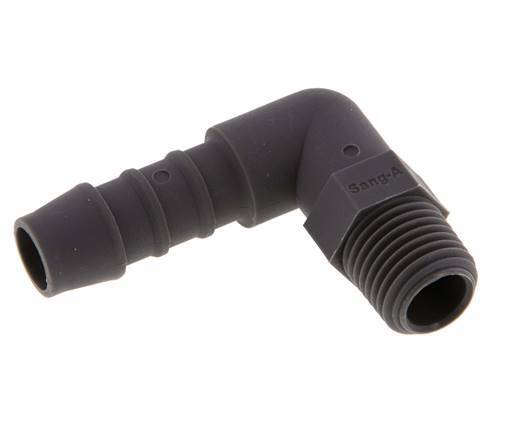 Codo de manguera de 10 mm y R1/4'' PA 6 con rosca macho [10 piezas]