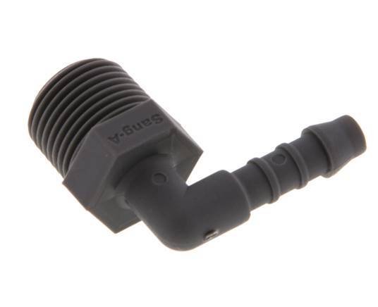 Codo de manguera de 6 mm (1/4'') y R3/8'' PA 6 con rosca macho [10 piezas]