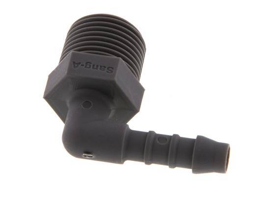 Codo de manguera de 6 mm (1/4'') y R3/8'' PA 6 con rosca macho [10 piezas]