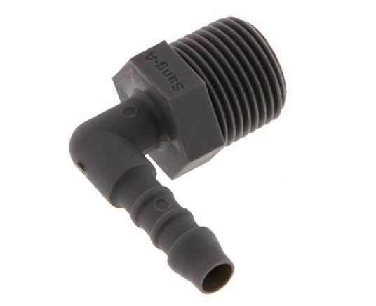 Codo de manguera de 6 mm (1/4'') y R3/8'' PA 6 con rosca macho [10 piezas]