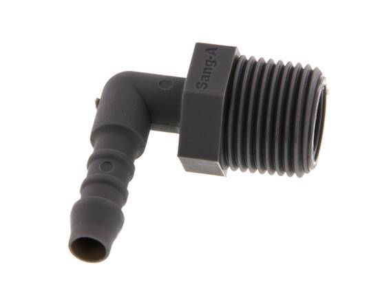 Codo de manguera de 6 mm (1/4'') y R3/8'' PA 6 con rosca macho [10 piezas]