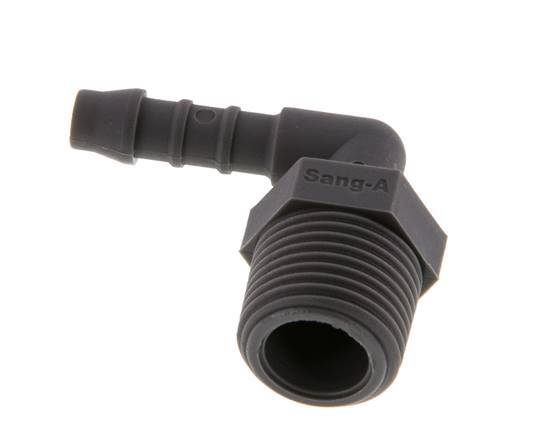 Codo de manguera de 6 mm (1/4'') y R3/8'' PA 6 con rosca macho [10 piezas]