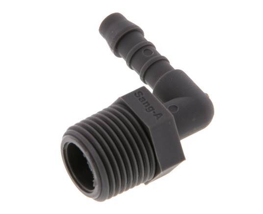 Codo de manguera de 6 mm (1/4'') y R3/8'' PA 6 con rosca macho [10 piezas]