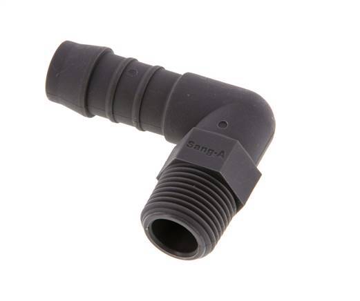 Codo de manguera de 13 mm (1/2'') y R3/8'' PA 6 con rosca macho [5 piezas]
