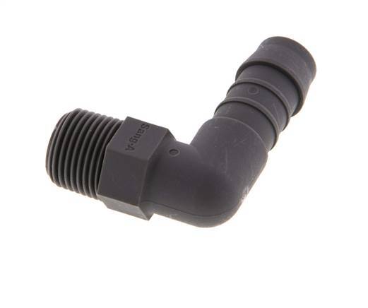 Codo de manguera de 13 mm (1/2'') y R3/8'' PA 6 con rosca macho [5 piezas]
