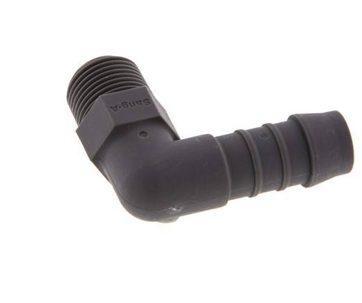 Codo de manguera de 13 mm (1/2'') y R3/8'' PA 6 con rosca macho [5 piezas]