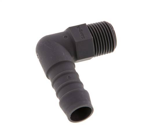 Codo de manguera de 13 mm (1/2'') y R3/8'' PA 6 con rosca macho [5 piezas]