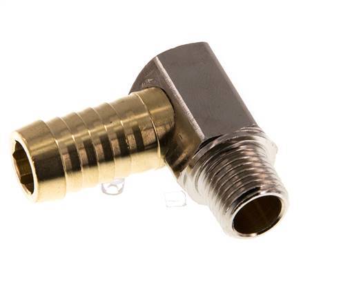 Codo de latón de 13 mm (1/2'') y R1/4'' con rosca macho