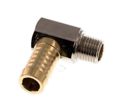Codo de latón de 13 mm (1/2'') y R1/4'' con rosca macho