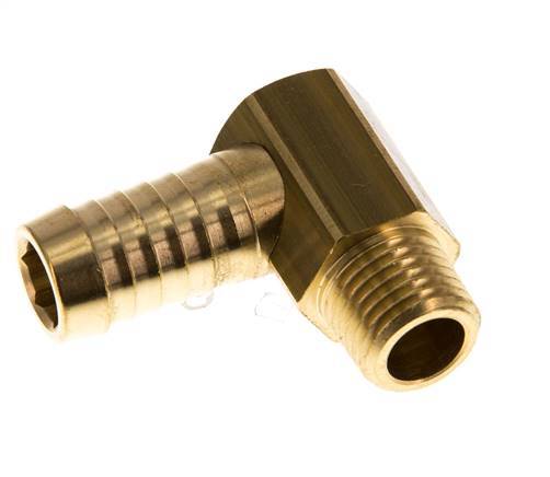 Codo de latón de 13 mm (1/2'') y M14x1,5 (cónico) con rosca macho