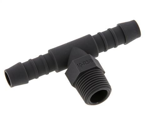 Boquilla de manguera de 10 mm y R3/8'' PA 6 con rosca macho [5 piezas]