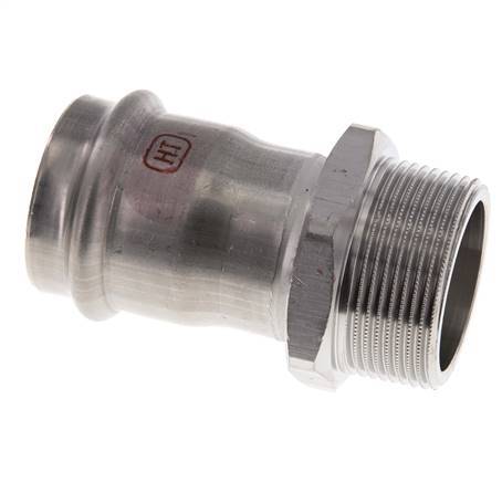 Racor a presión - 42 mm hembra y R 1-1/2'' macho - Acero inoxidable