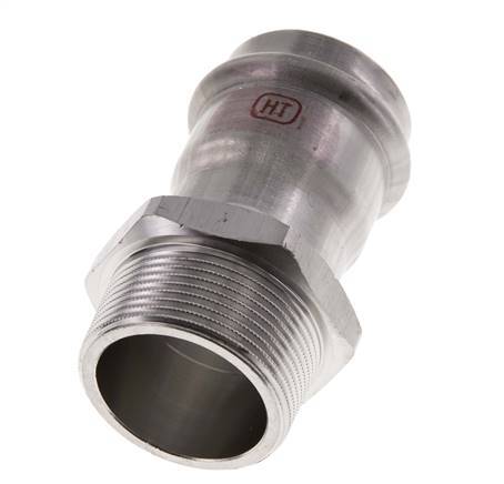 Racor a presión - 42 mm hembra y R 1-1/2'' macho - Acero inoxidable