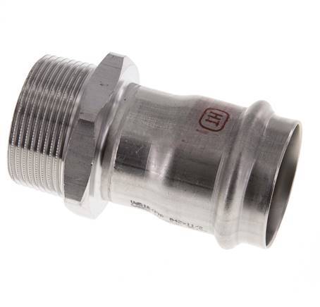 Racor a presión - 42 mm hembra y R 1-1/2'' macho - Acero inoxidable