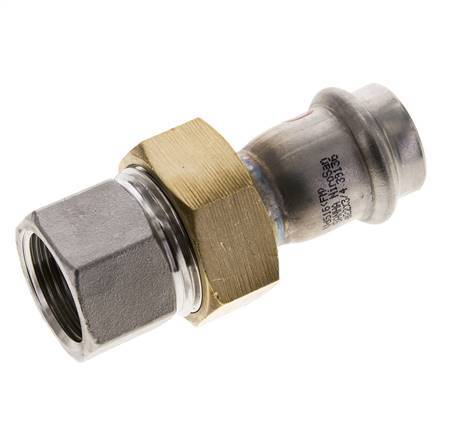 Union Press Fitting - 22mm Hembra & Rp 3/4'' Hembra - Acero Inoxidable Junta Plana