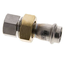 Union Press Fitting - 22mm Hembra & Rp 3/4'' Hembra - Acero Inoxidable Junta Plana