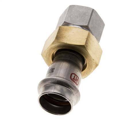 Union Press Fitting - 22mm Hembra & Rp 3/4'' Hembra - Acero Inoxidable Junta Plana