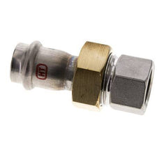 Union Press Fitting - 22mm Hembra & Rp 3/4'' Hembra - Acero Inoxidable Junta Plana