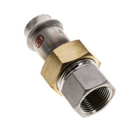 Union Press Fitting - 22mm Hembra & Rp 3/4'' Hembra - Acero Inoxidable Junta Plana