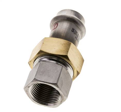 Union Press Fitting - 22mm Hembra & Rp 3/4'' Hembra - Acero Inoxidable Junta Plana