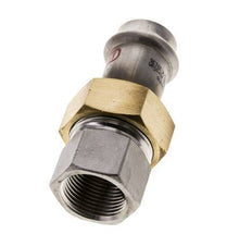 Union Press Fitting - 22mm Hembra & Rp 3/4'' Hembra - Acero Inoxidable Junta Plana