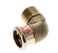Accesorio a presión codo de 90 grados - 18 mm hembra y R 1/2'' macho - Aleación de cobre