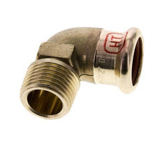 Accesorio a presión codo de 90 grados - 18 mm hembra y R 1/2'' macho - Aleación de cobre