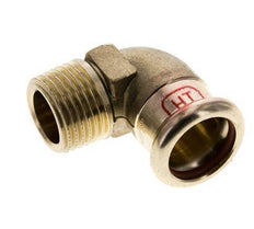 Accesorio a presión codo de 90 grados - 18 mm hembra y R 1/2'' macho - Aleación de cobre