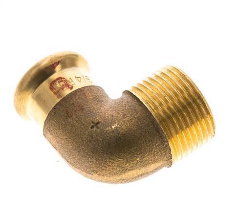 Accesorio a presión codo de 90 grados - 18 mm hembra y R 3/4'' macho - Aleación de cobre