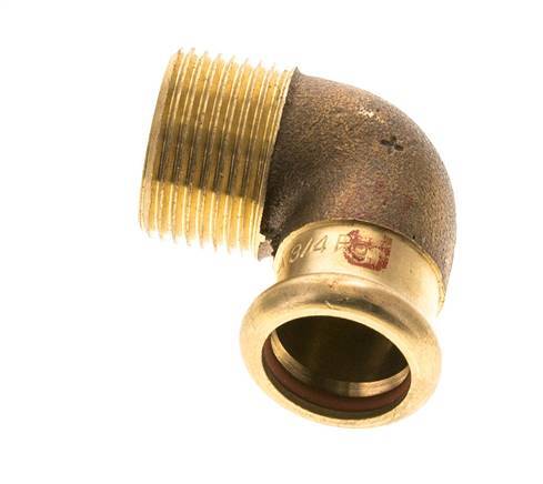 Accesorio a presión codo de 90 grados - 18 mm hembra y R 3/4'' macho - Aleación de cobre