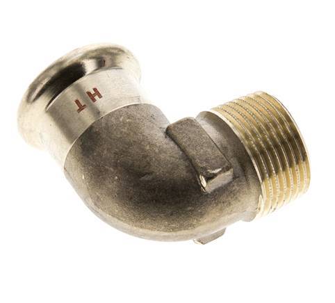 Racor a presión codo de 90 grados - 22 mm hembra y R 3/4'' macho - Aleación de cobre