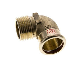 Accesorio a presión codo de 90 grados - 28 mm hembra y R 1'' macho - Aleación de cobre