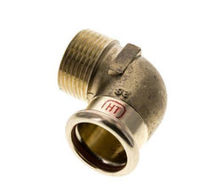 Accesorio a presión codo de 90 grados - 28 mm hembra y R 1'' macho - Aleación de cobre