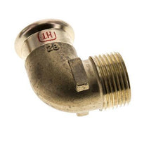 Accesorio a presión codo de 90 grados - 28 mm hembra y R 1'' macho - Aleación de cobre