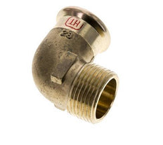Accesorio a presión codo de 90 grados - 28 mm hembra y R 1'' macho - Aleación de cobre