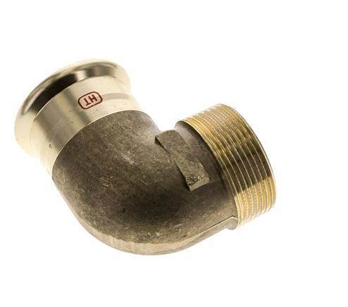 Accesorio a presión codo de 90 grados - 42 mm hembra y R 1-1/2'' macho - Aleación de cobre