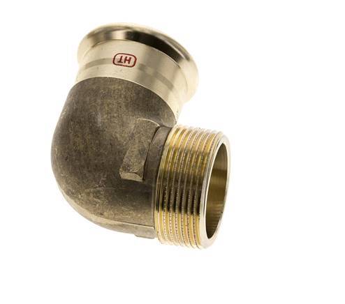 Accesorio a presión codo de 90 grados - 42 mm hembra y R 1-1/2'' macho - Aleación de cobre