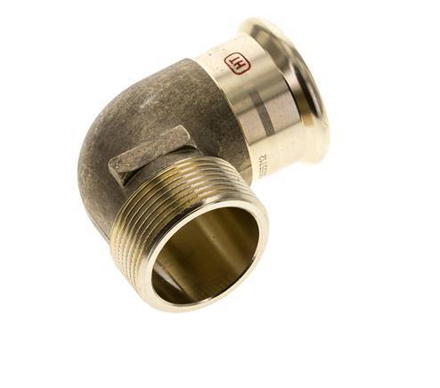 Accesorio a presión codo de 90 grados - 42 mm hembra y R 1-1/2'' macho - Aleación de cobre