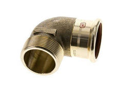 Accesorio a presión codo de 90 grados - 42 mm hembra y R 1-1/2'' macho - Aleación de cobre