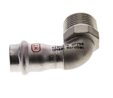 Racor a presión codo de 90 grados - 18 mm hembra y R 3/4'' macho - Acero inoxidable