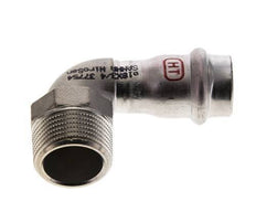 Racor a presión codo de 90 grados - 18 mm hembra y R 3/4'' macho - Acero inoxidable