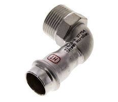 Racor a presión codo de 90 grados - 18 mm hembra y R 3/4'' macho - Acero inoxidable