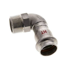 Racor a presión codo de 90 grados - 22 mm hembra y R 3/4'' macho - Acero inoxidable