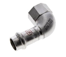 Accesorio a presión codo de 90 grados - 15 mm hembra y Rp 1/2'' hembra - Acero inoxidable