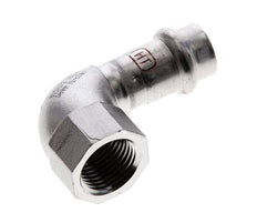Accesorio a presión codo de 90 grados - 15 mm hembra y Rp 1/2'' hembra - Acero inoxidable