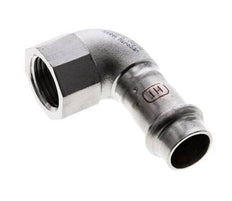 Accesorio a presión codo de 90 grados - 15 mm hembra y Rp 1/2'' hembra - Acero inoxidable