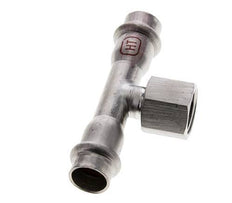 Tee Press Fitting - 15mm Hembra & Rp 1/2'' Hembra - Acero Inoxidable
